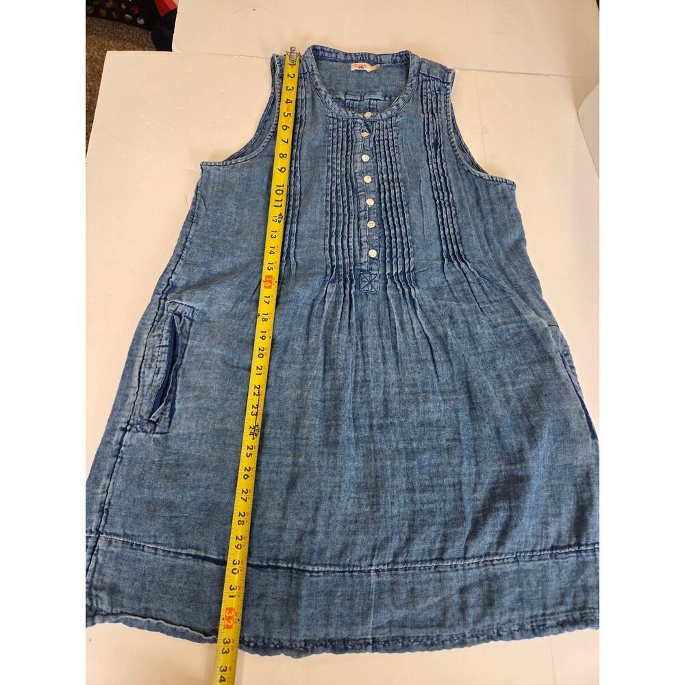 Faherty Isha Knee Length Dress in Indigo Denim Size L - Picture 4 of 7